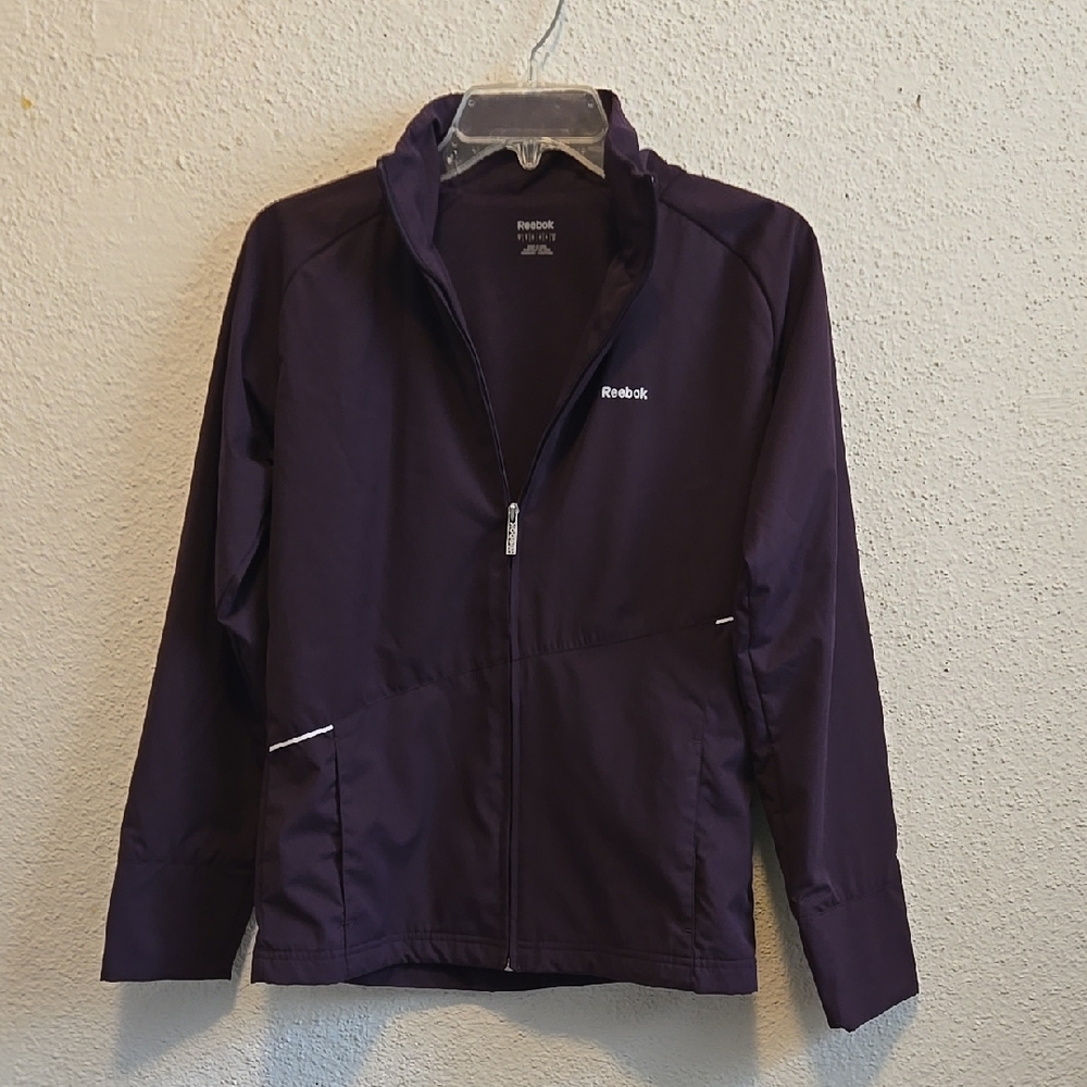 B12 Reebok Dark Purple Zip-Up Light Weight Jacket Sz Sm
